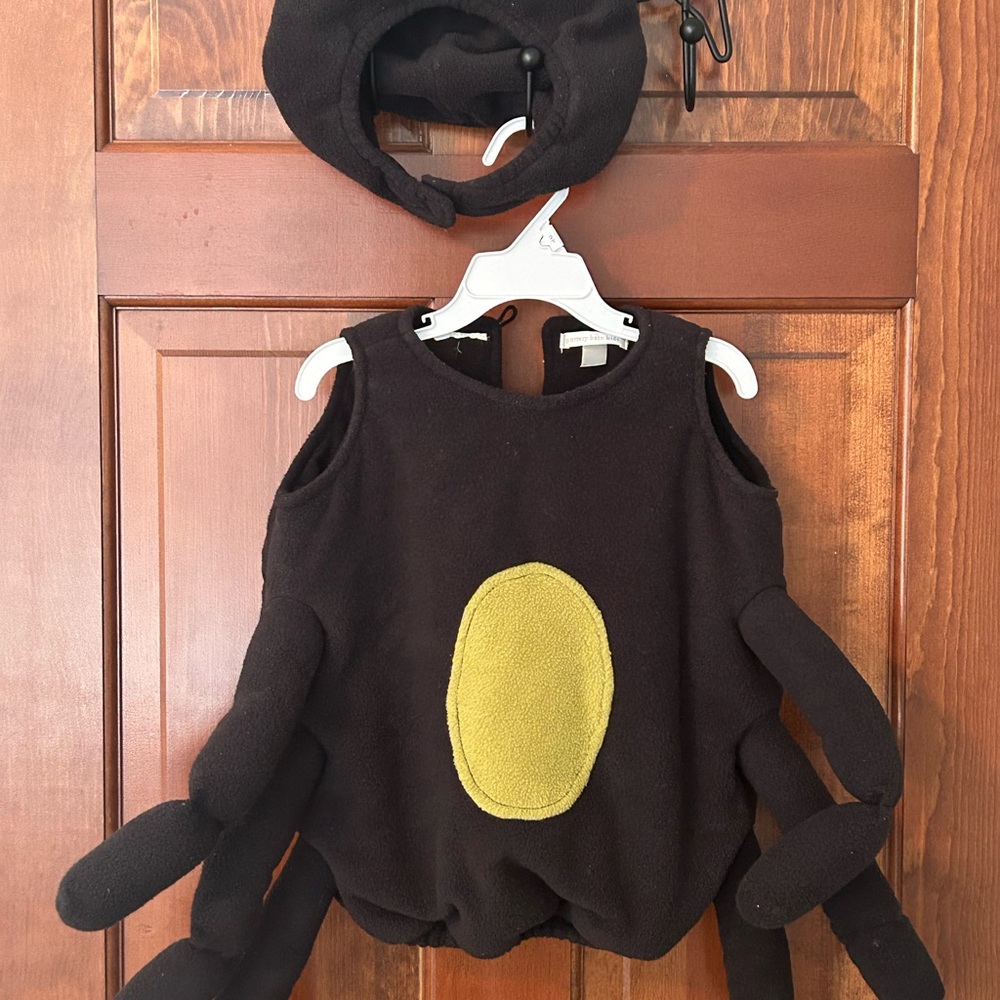 Pottery Barn Kids toddler Black Spider Costume with Green Patch